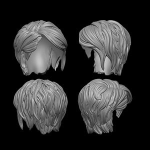 3D female hair model