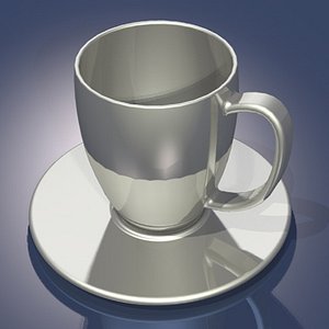 free cup saucer 3d model
