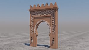 traditional moroccan door marrakech 3D