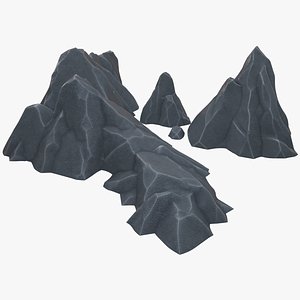 stylized rocks 3D model