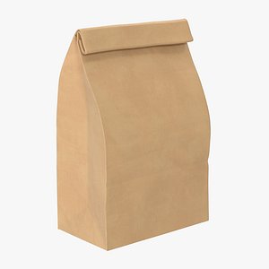 Grocery Bag No Handle Mockup Medium Closed