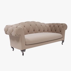 Nubuck-Leather-Button Sofa 3D model