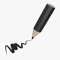Tilted writing pencil