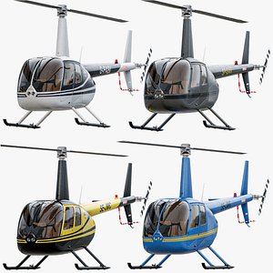 Robinson R44 Helicopter With 4 Skins PBR