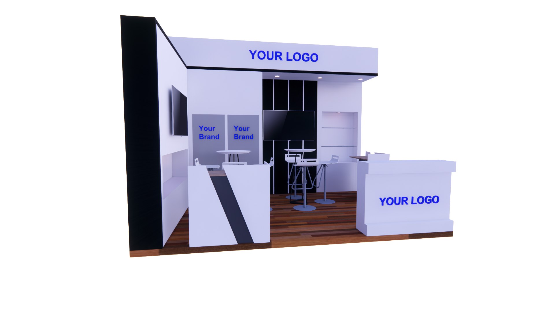 3D Modern Booth Model - TurboSquid 2172418