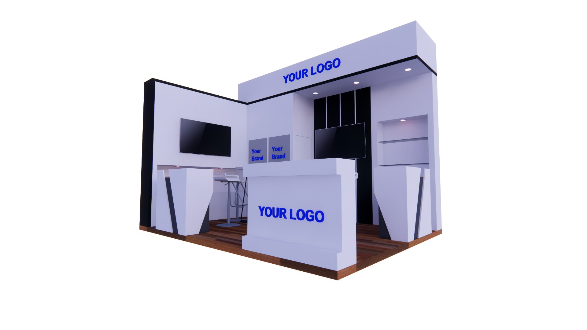 3D Modern Booth Model - TurboSquid 2172418