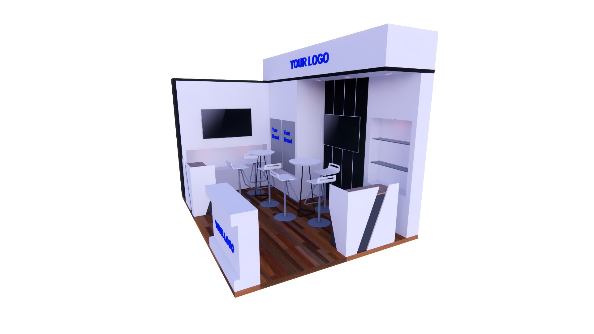 3D Modern Booth Model - TurboSquid 2172418