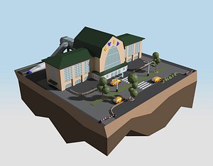 3D Railway Station KYIV style