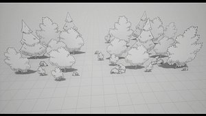 3D Hand-Drawn Forest pack