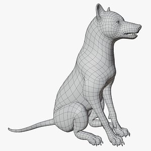 3D rigged wolf base mesh