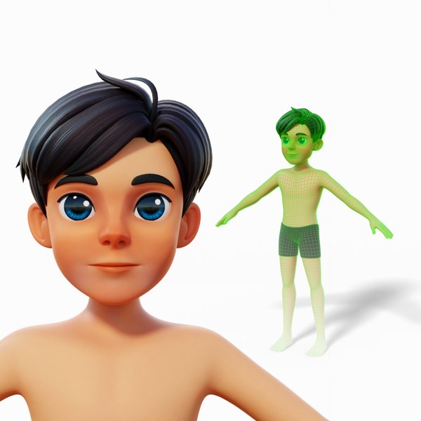 3D model Cartoon Base Mesh Teen Male