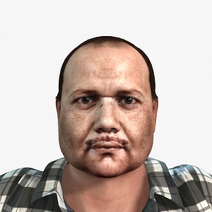 3D Fat Man Realistic Overweight Male Game Ready Character Rigged FBX OBJ Blender Character Creator