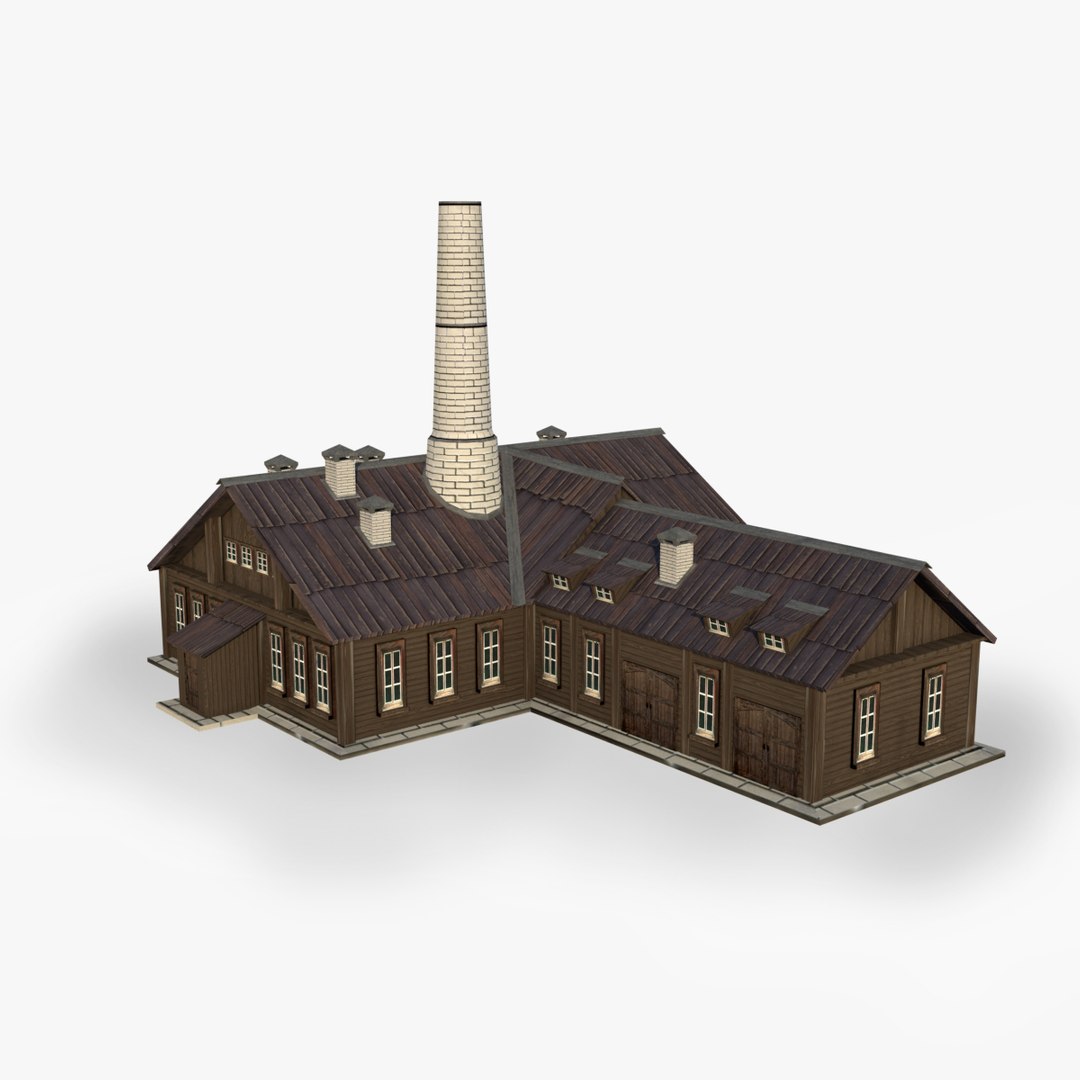 Industrial Factory Smokehouse Building Crematorium Model - TurboSquid ...