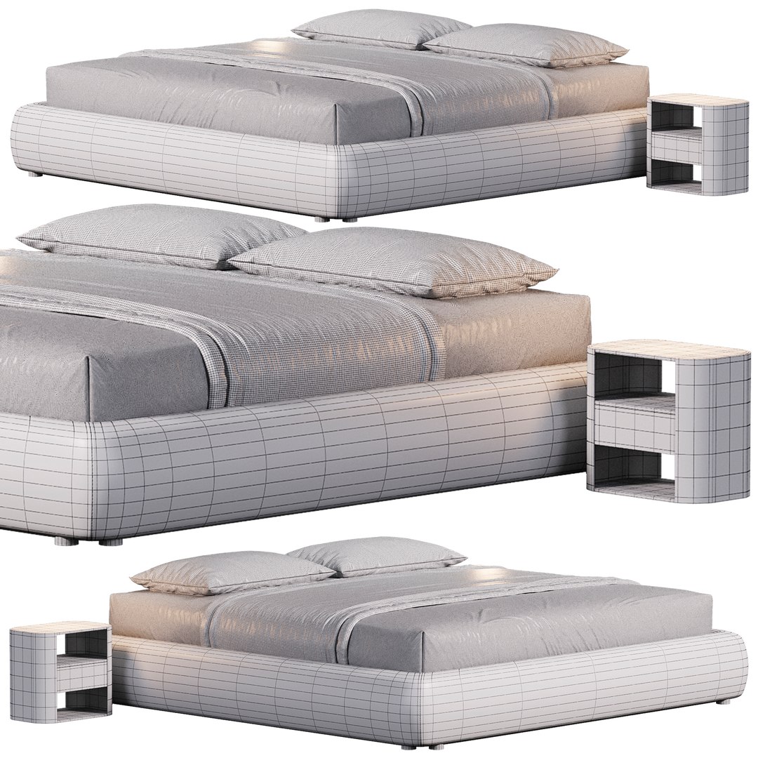 Modular Bed Frame Model - TurboSquid 2417076