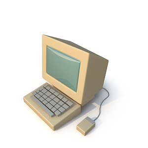 3d model stylized retro pc