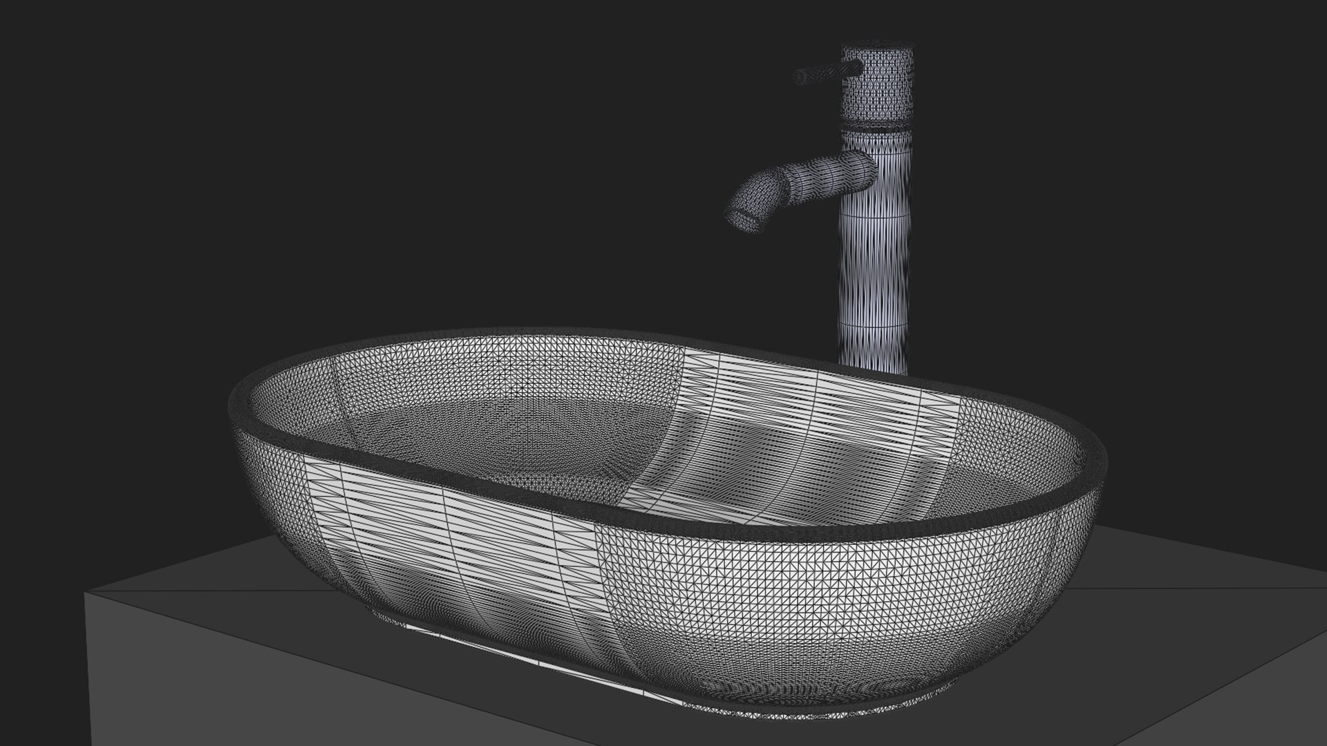 Basin Sink 36 Model TurboSquid 2179426   Wireframe 