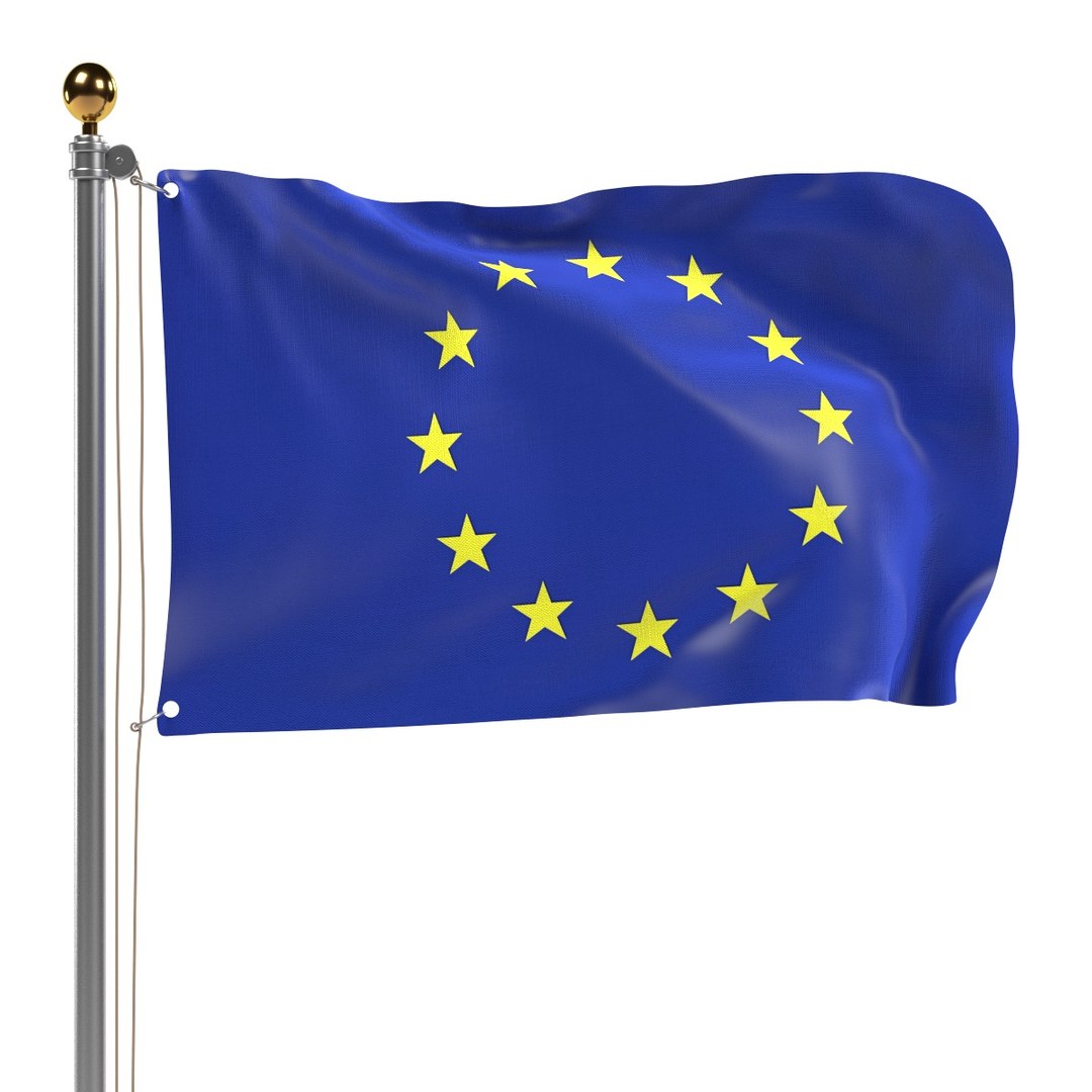 3d model eu flag