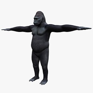 gorilla silverback primate 3d 3ds