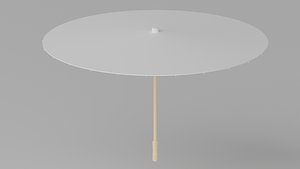 Cartoon Japanese White Umbrella 3D model