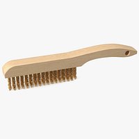 Wooden Handle Brass Wire Brush