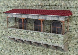 3D old balcony