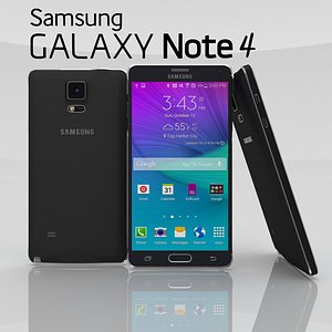 samsung note 4 charcoal 3d model