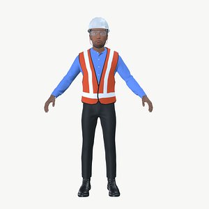 Male Character With PPE 3D model