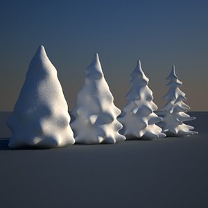 snowy fir trees snow dxf