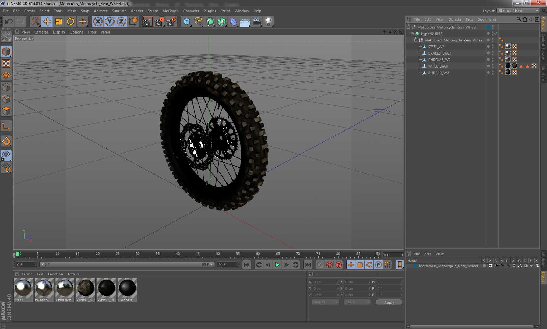 3D Model Motocross Motorcycle Rear Wheel - TurboSquid 1230184
