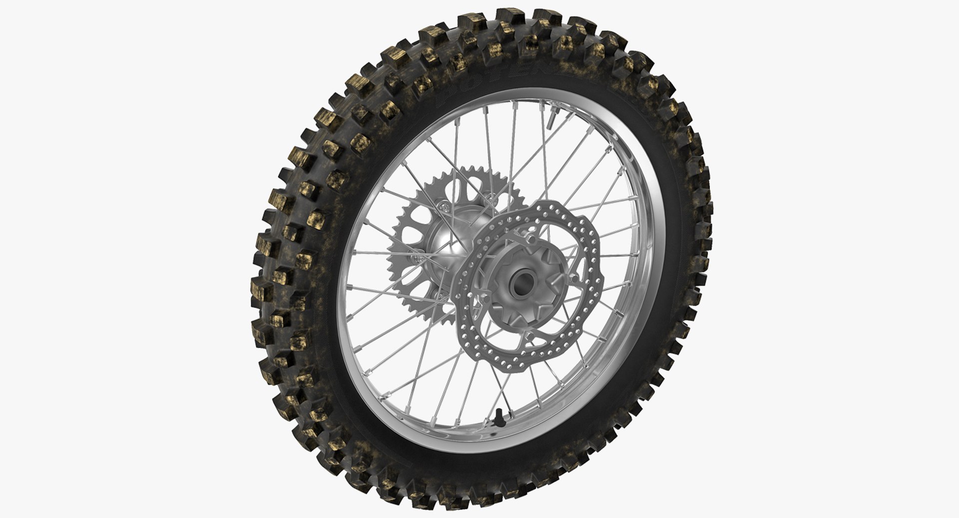 Motocross Motorcycle Rear Wheel 3D Model 3D model preview