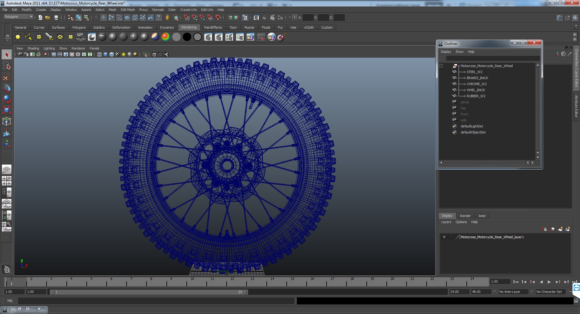 3D Model Motocross Motorcycle Rear Wheel - TurboSquid 1230184