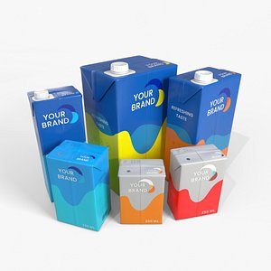 3D Beverage Carton Brick Full Set - Customizable Pack