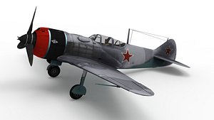 LA-5FN WWII Soviet Fighter Aircraft Low-poly 3D model