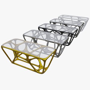 Skeleton Metal Sci-Fi Glass Tables
