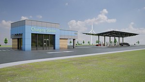 3D Electric Vehicle Charging Station 05