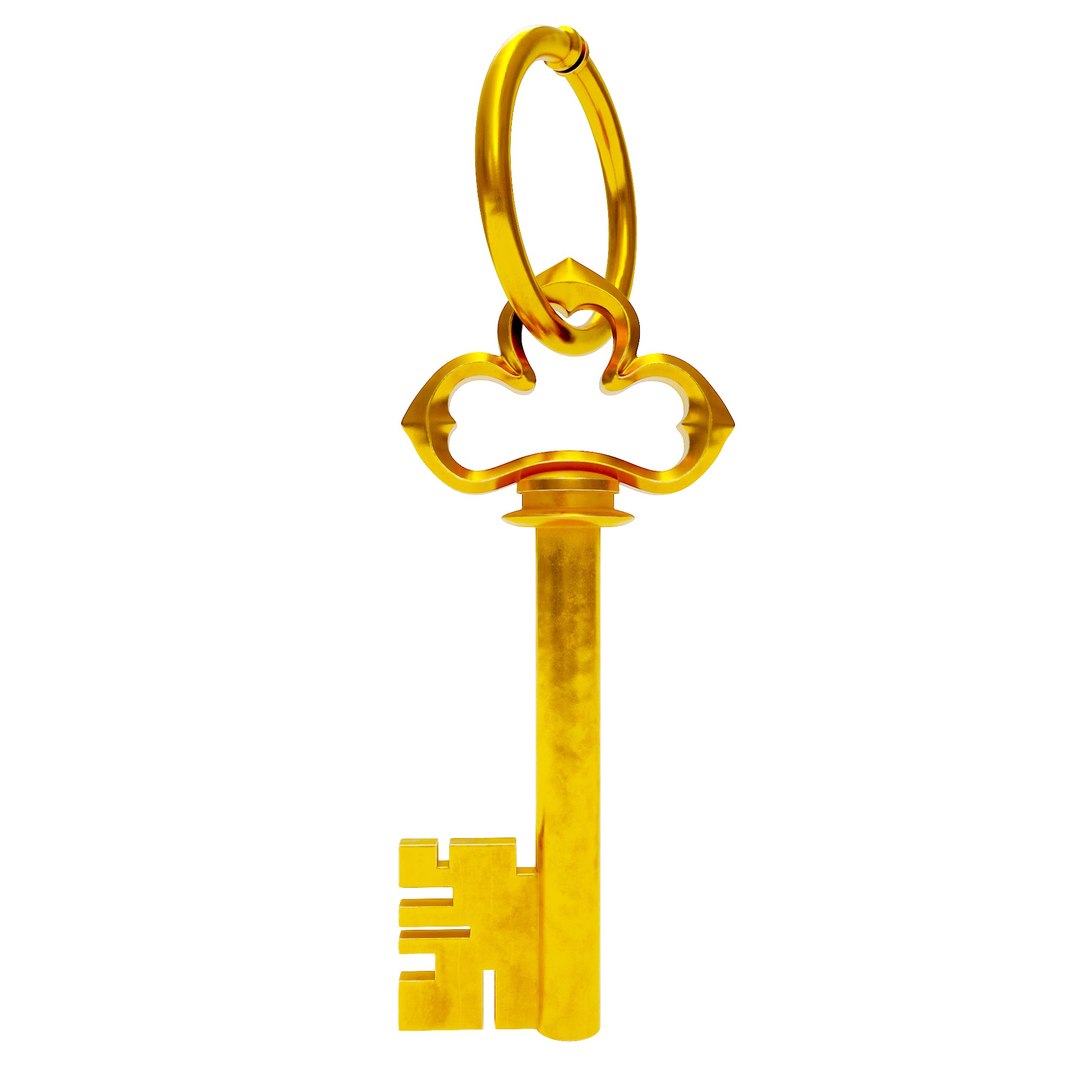 Gold Antique key 3d model 3D model - TurboSquid 1976949