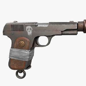 Improvised Silenced Pistol - GameProp 3D model