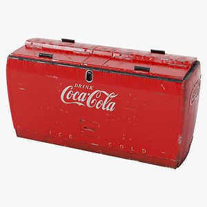Worn Vintage Double Refrigerator Coca Cola 3D model