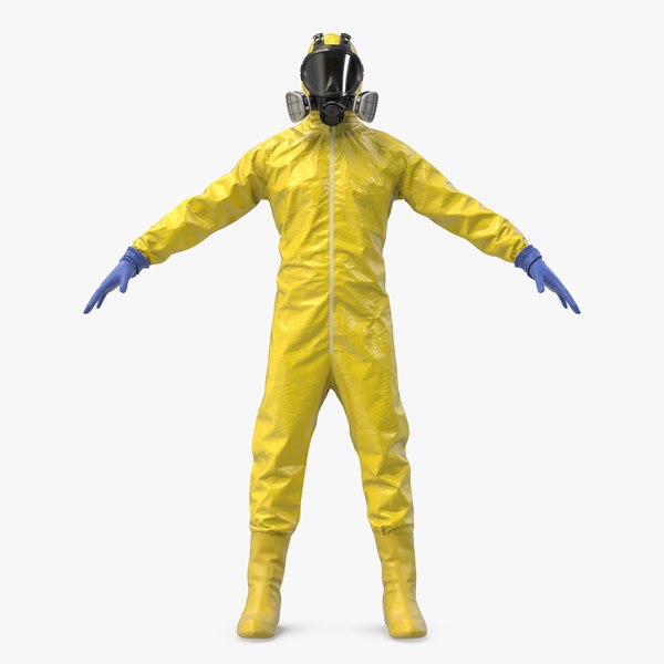 yellow hazmat worker clothes 3D model