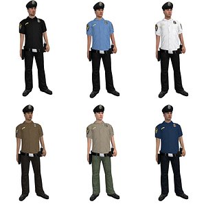rigged police officer 3d max