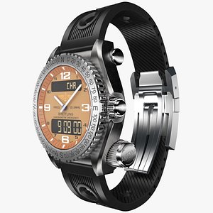 3ds max breitling emergency modeled watch