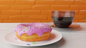 3D donut icing focus model