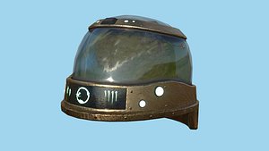 SciFi Brain Helmet 06 Bronze Dirt - Character Design Fashion 3D model
