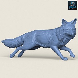 Wild Fox Running Print Ready 3D Model 3D model