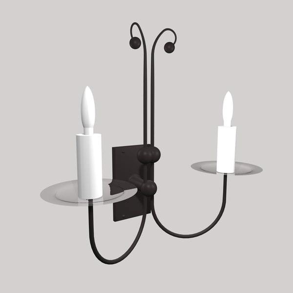 3d model of gothic wall lamp light