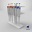 Adjustable Microliter Pipettes Kit on Stand Multicolor