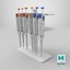Adjustable Microliter Pipettes Kit on Stand Multicolor