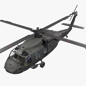3D UH-60 Dark Basic Animation