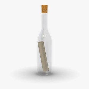 message bottle 3d model