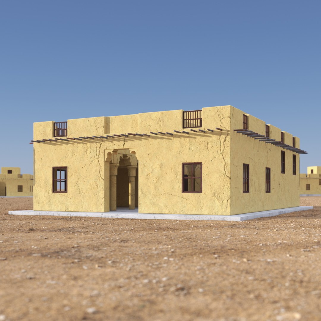 Arab House with a Courtyard 3D model preview
